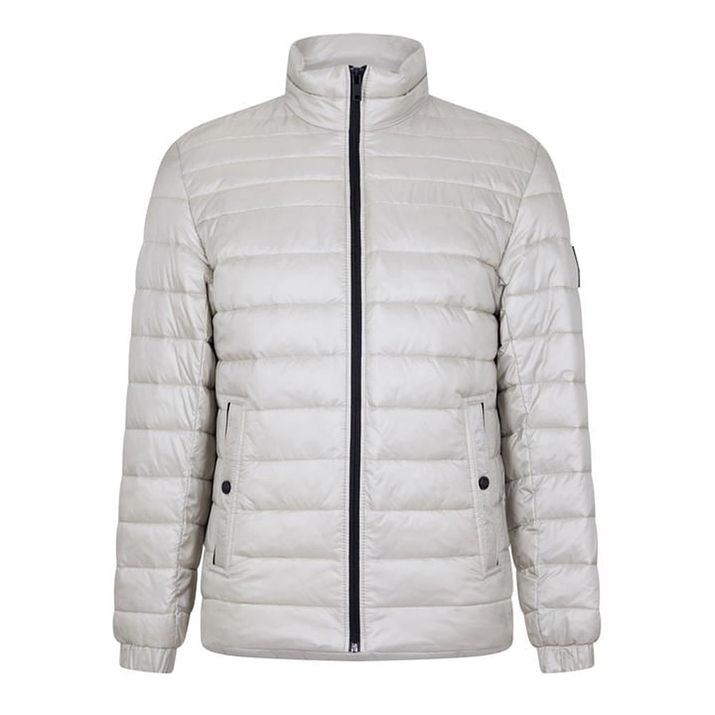 Hugo Boss Water-Repellent Logo Badge Padded Jacket - Beige